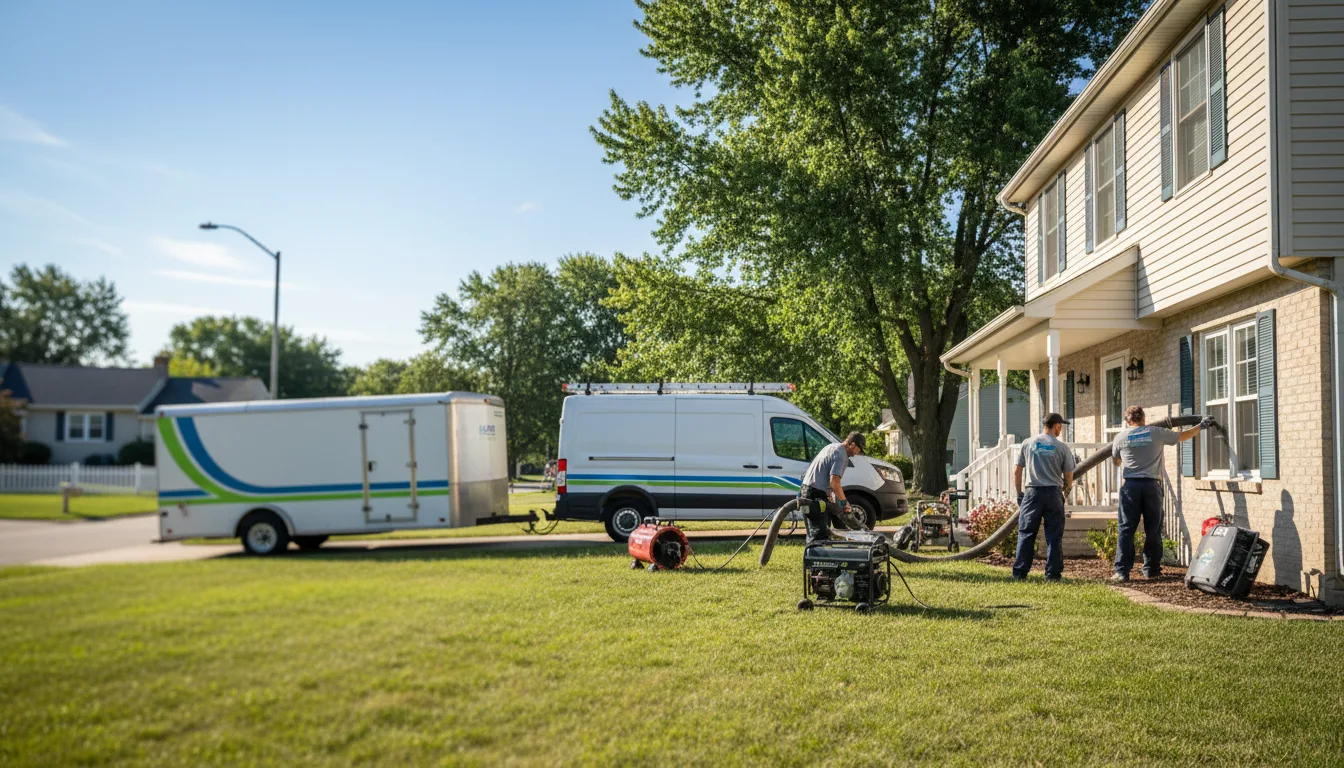 Flooded Basement Restoration And Cleanup With Repair in Middletown, IL near me